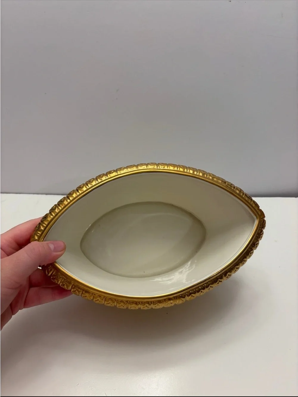 Vintage Paris royal yellow and golden color planter/vase decor